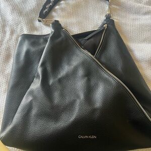 Calvin Klein Black Leather Shoulder Bag